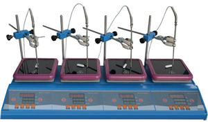 CTZB4 Intelligent Digital Display Ceramic Top 4-position Hotplate stirrer ,Up to 400 degree, 2000rpm