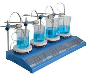 CTZNC4 Intelligent Digital Display Ceramic Top 4-position Hotplate stirrer ,Up to 400 degree, 2000rp